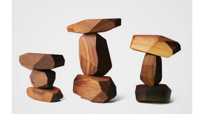 Wooden balancing stones